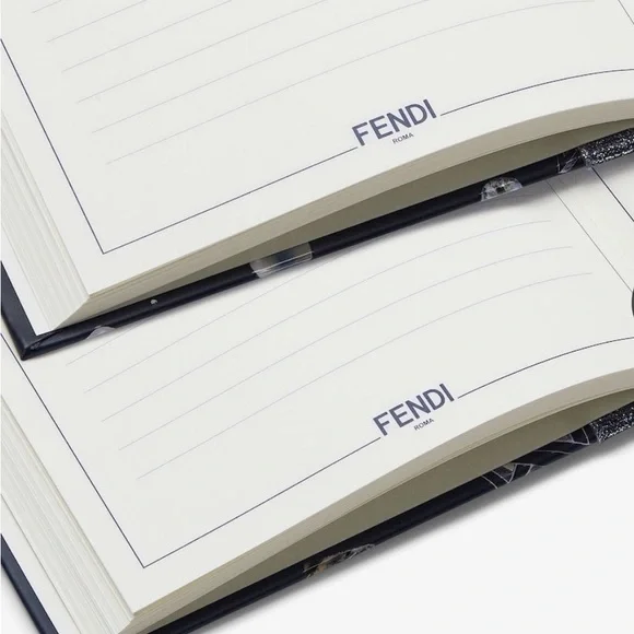Fendi Midnight Blue and Silver Geometric Notebooks SET